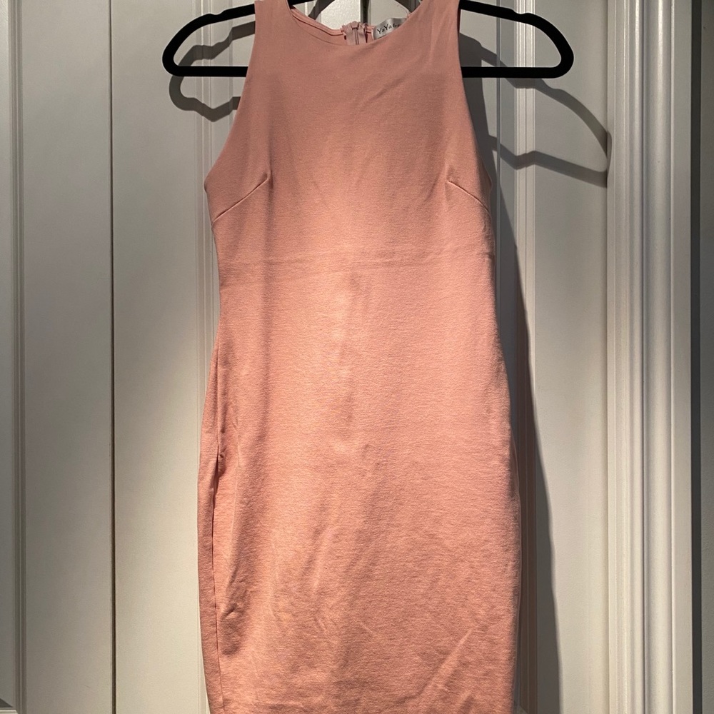 Pastel pink bodycon dress